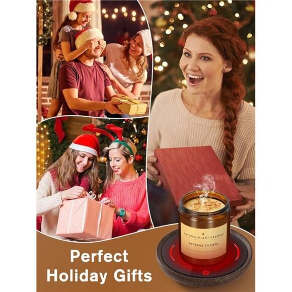 Candle Mug Warmer, Gravity-Induction Coffee Mug Warmer for Desk with 2 Temp Set - Picture 4 of 7